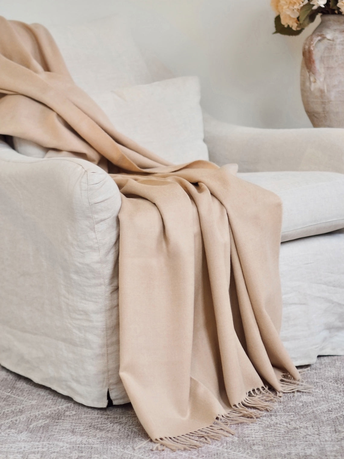 Paris Tan Baby Alpaca Throw