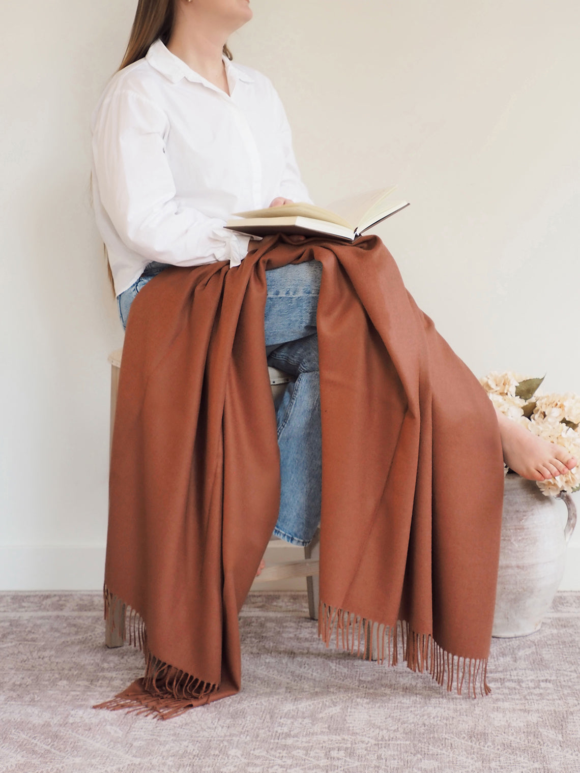 Paris Red Clay Baby Alpaca Throw