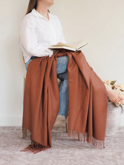 Paris Red Clay Baby Alpaca Throw