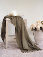 Paris Olive Green Baby Alpaca Throw