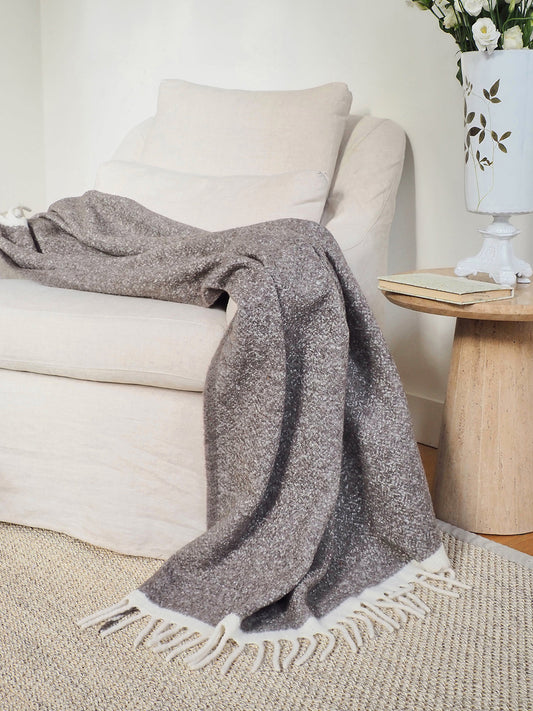 Dover Espresso/Ivory Bouclé Throw