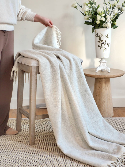 Dover Grey/Ivory Bouclé Throw