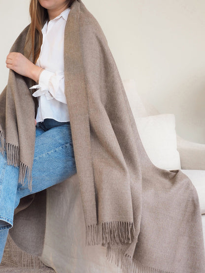 Paris Latte Melange Baby Alpaca Throw