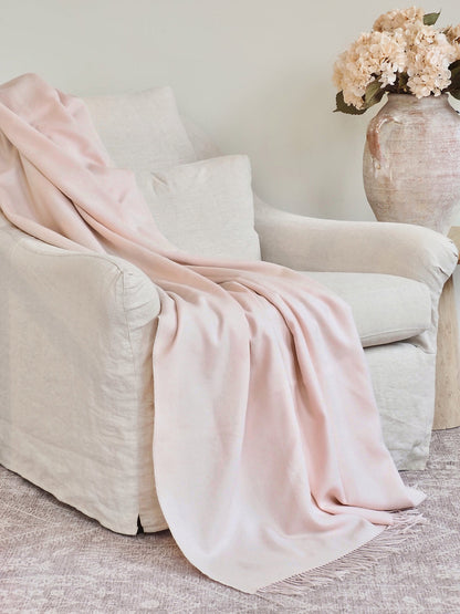 Paris Blush Pink Baby Alpaca Throw
