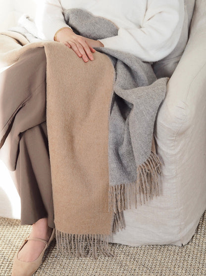 Camden Oatmeal/Grey Alpaca Throw