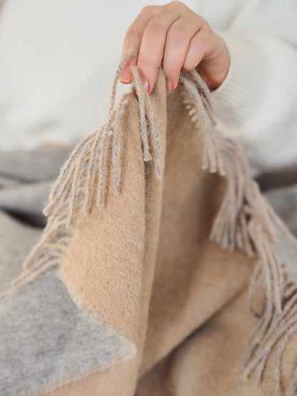 Camden Oatmeal/Grey Alpaca Throw