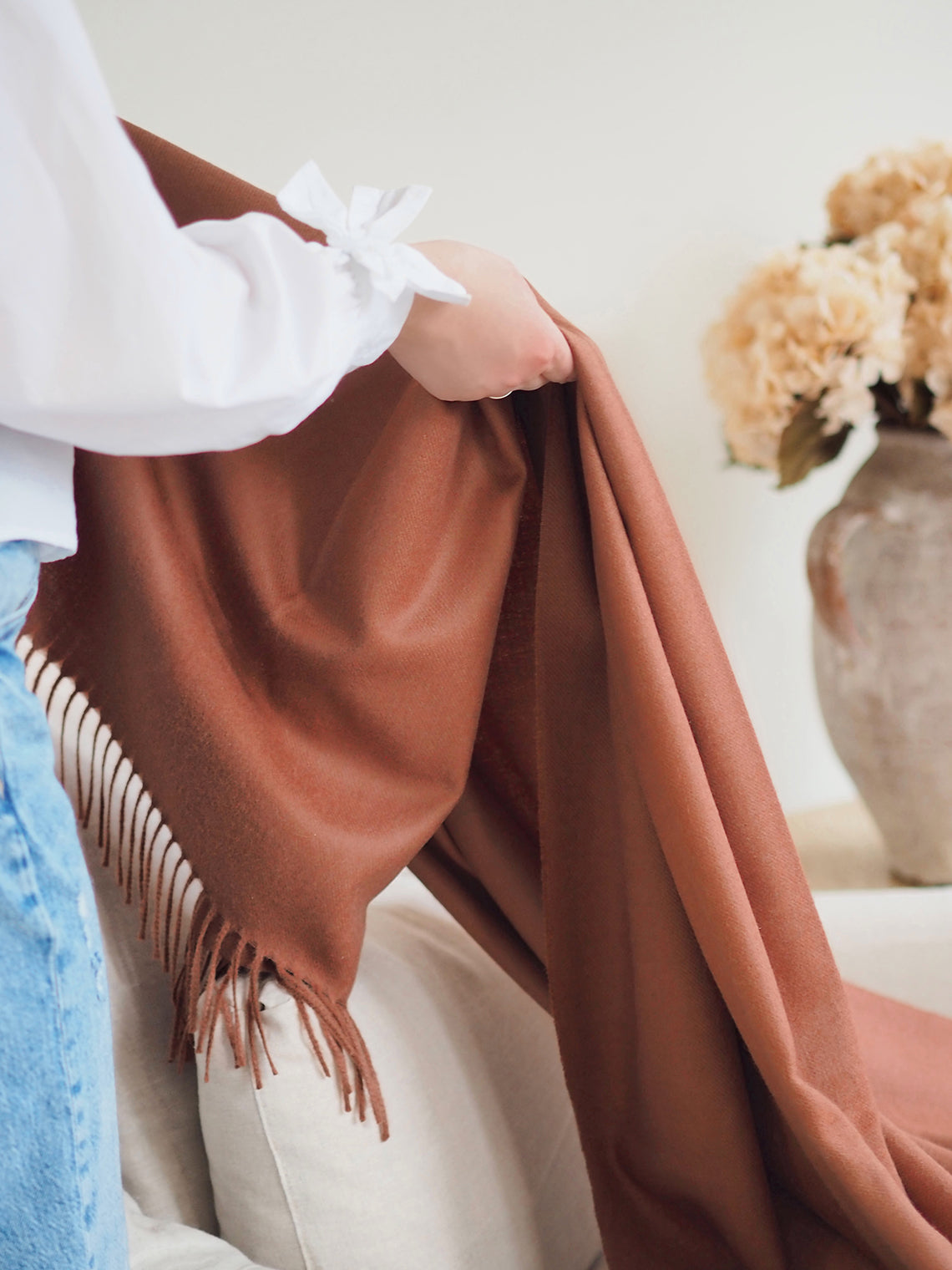 Paris Red Clay Baby Alpaca Throw