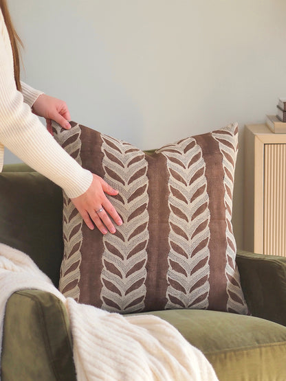 Claire Mocha Pillow | 22x22