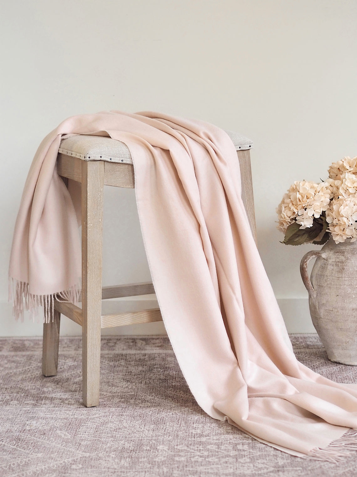 Paris Blush Pink Baby Alpaca Throw