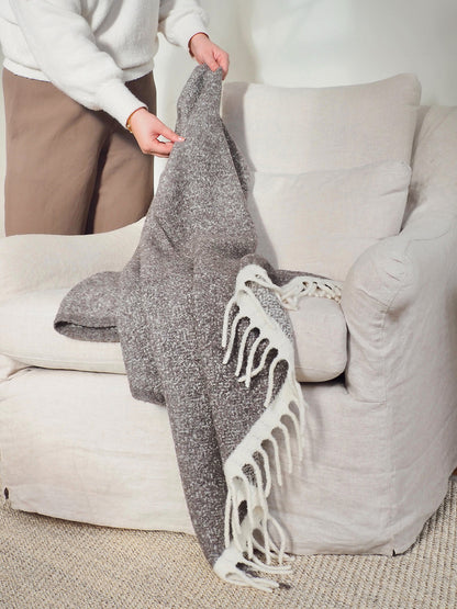 Dover Espresso/Ivory Bouclé Throw