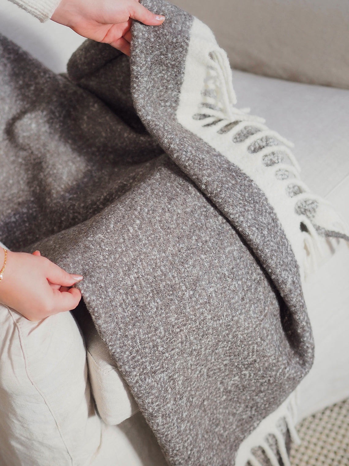 Dover Espresso/Ivory Bouclé Throw