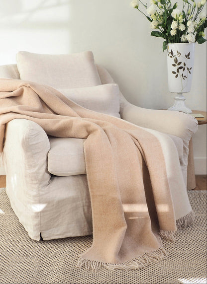 Camden Oatmeal/Ivory Alpaca Throw