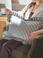 Ruffle Charcoal Stripe Pillow | 14x20