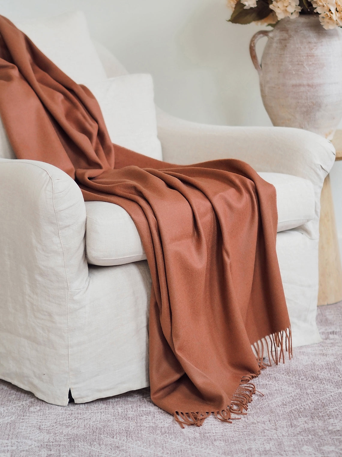 Paris Red Clay Baby Alpaca Throw