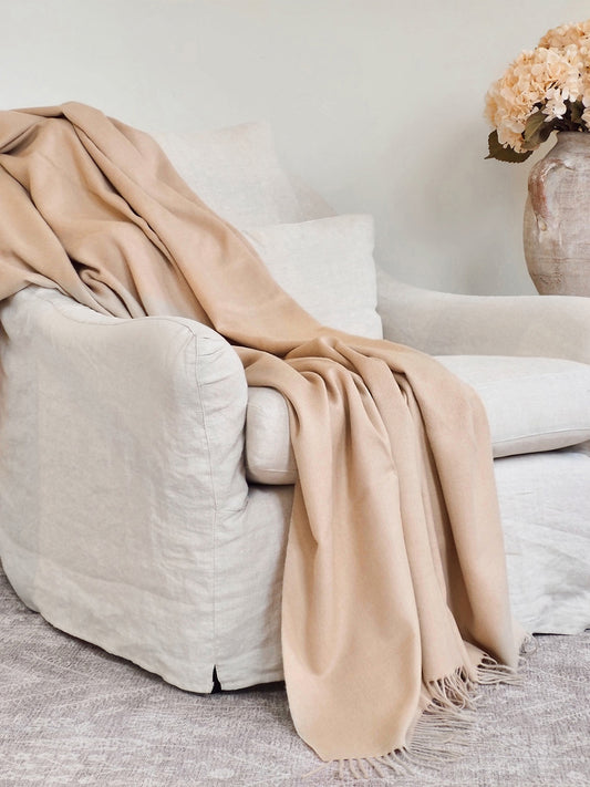 Paris Tan Baby Alpaca Throw