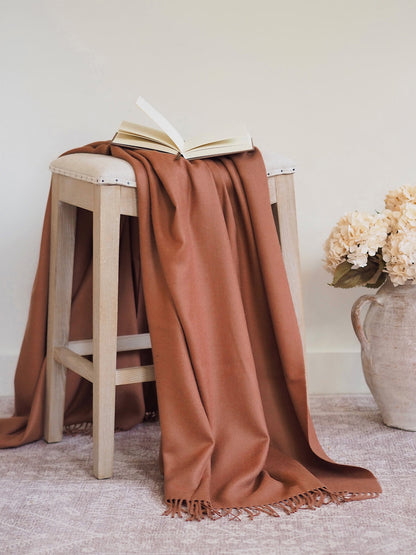 Paris Red Clay Baby Alpaca Throw