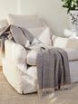 St. Denis Steel/Almond Baby Alpaca Throw