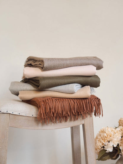 Paris Blush Pink Baby Alpaca Throw