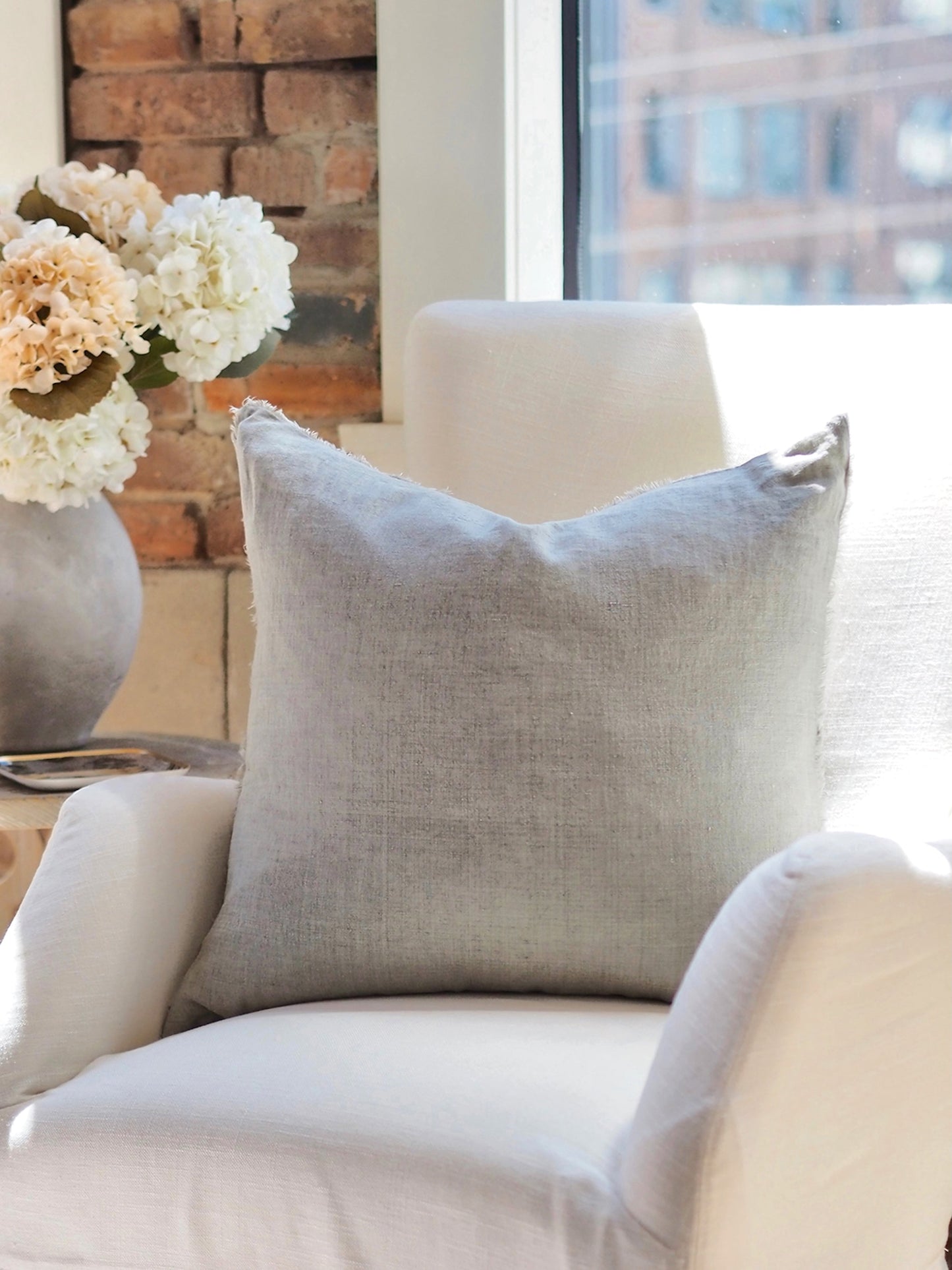 Lina Flint Grey Pillow | 24x24