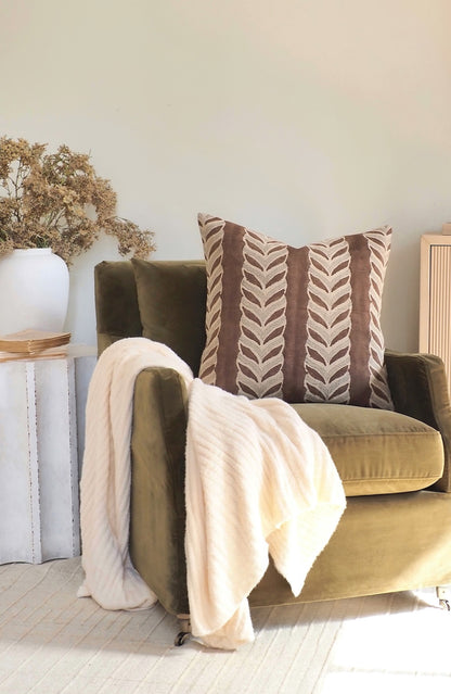 Claire Mocha Pillow | 22x22