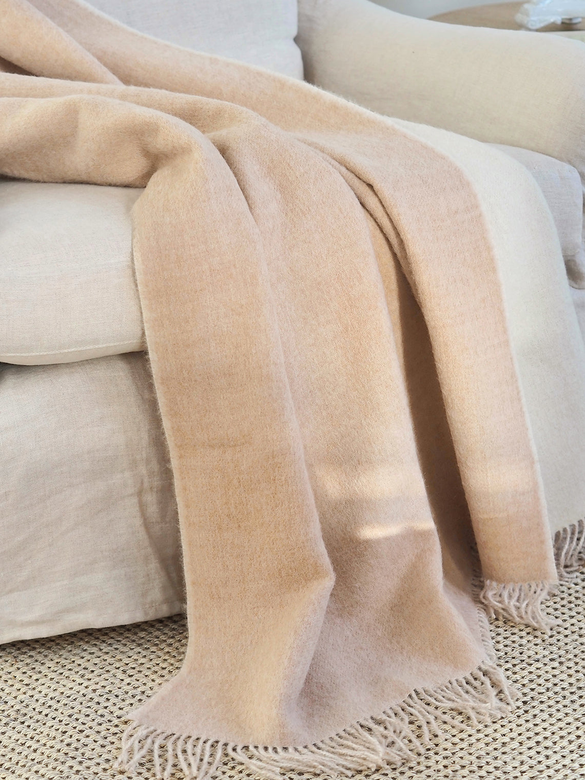 Camden Oatmeal/Ivory Alpaca Throw