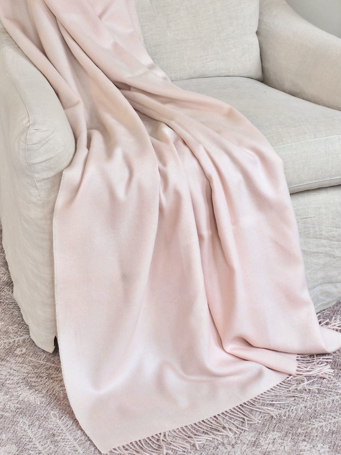 Paris Blush Pink Baby Alpaca Throw
